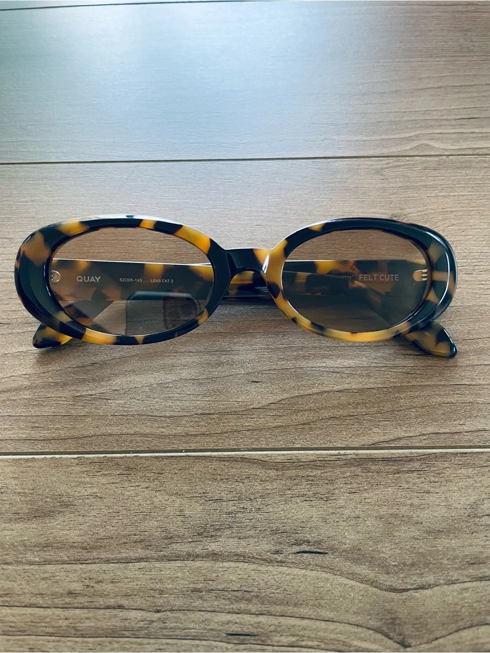 Quay Felt Cute Tortoiseshell Oval Sunglasses Brand New
